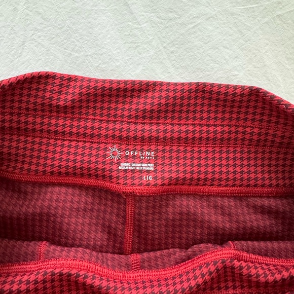 Aerie Houndstooth legging in Royal Berry Red sz L - Picture 6 of 9